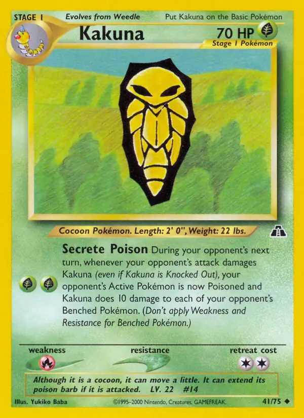 Kakuna Pokemon card from Neo Discovery