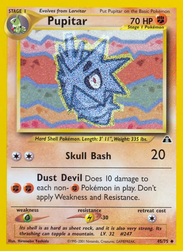 Pupitar Pokemon card from Neo Discovery