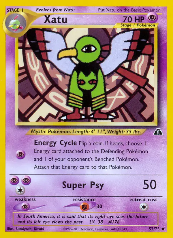 Xatu Pokemon card from Neo Discovery