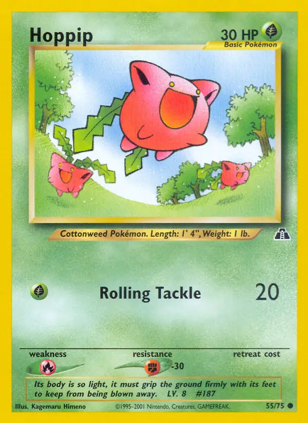 Hoppip Pokemon card from Neo Discovery