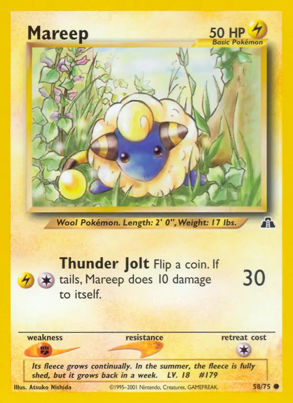 Mareep Pokemon card from Neo Discovery