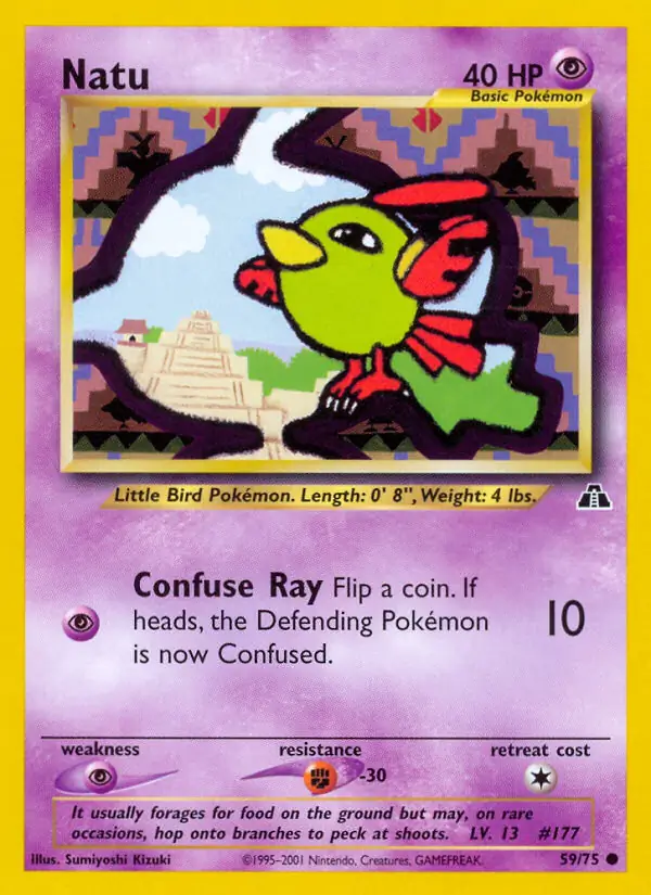 Natu Pokemon card from Neo Discovery