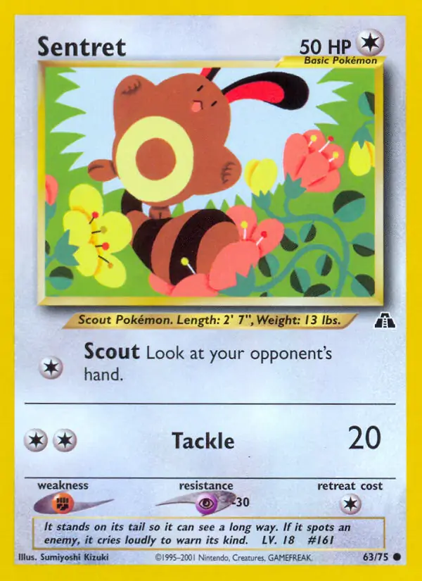 Sentret Pokemon card from Neo Discovery