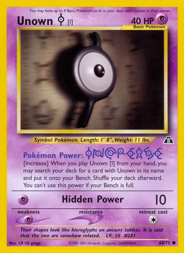 Unown [I] Pokemon card from Neo Discovery