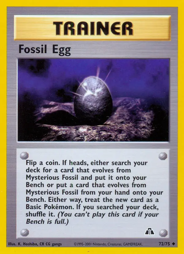 Fossil Egg Pokemon card from Neo Discovery