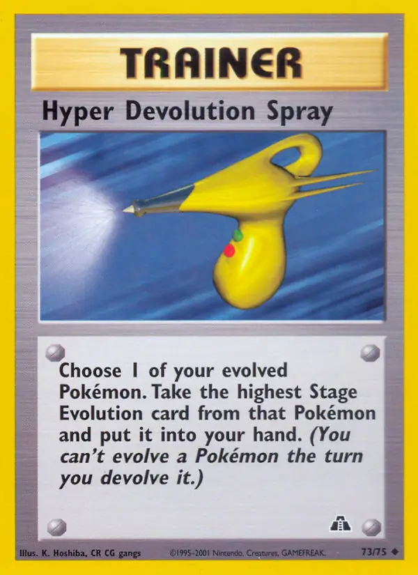 Hyper Devolution Spray Pokemon card from Neo Discovery