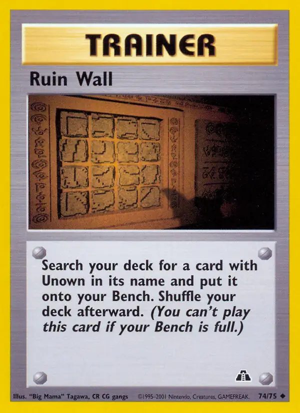 Ruin Wall Pokemon card from Neo Discovery