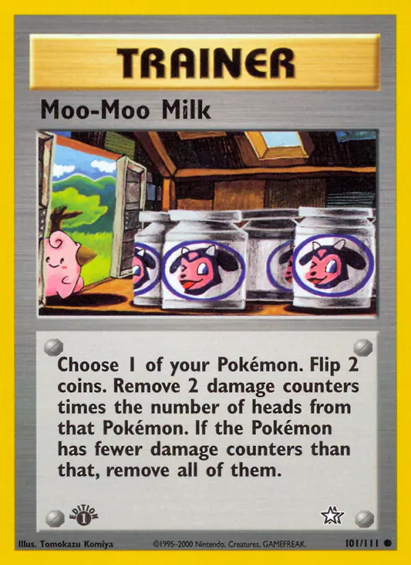 Moo-Moo Milk Pokemon card from Neo Genesis 1st Edition
