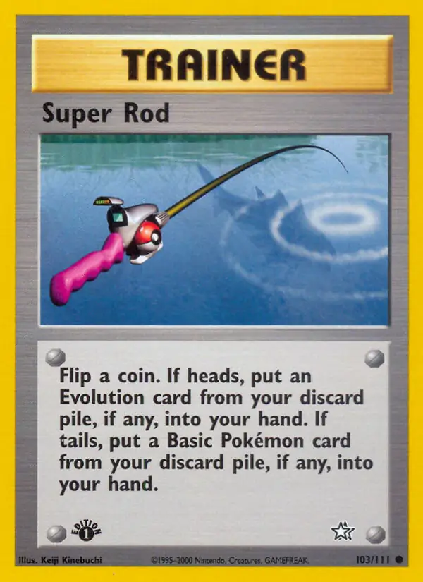Super Rod Pokemon card from Neo Genesis 1st Edition