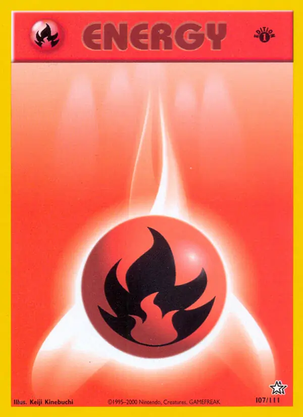 Fire Energy Pokemon card from Neo Genesis 1st Edition