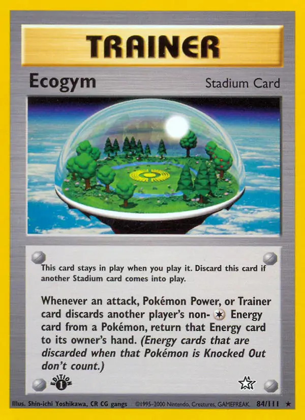 Ecogym Pokemon card from Neo Genesis 1st Edition