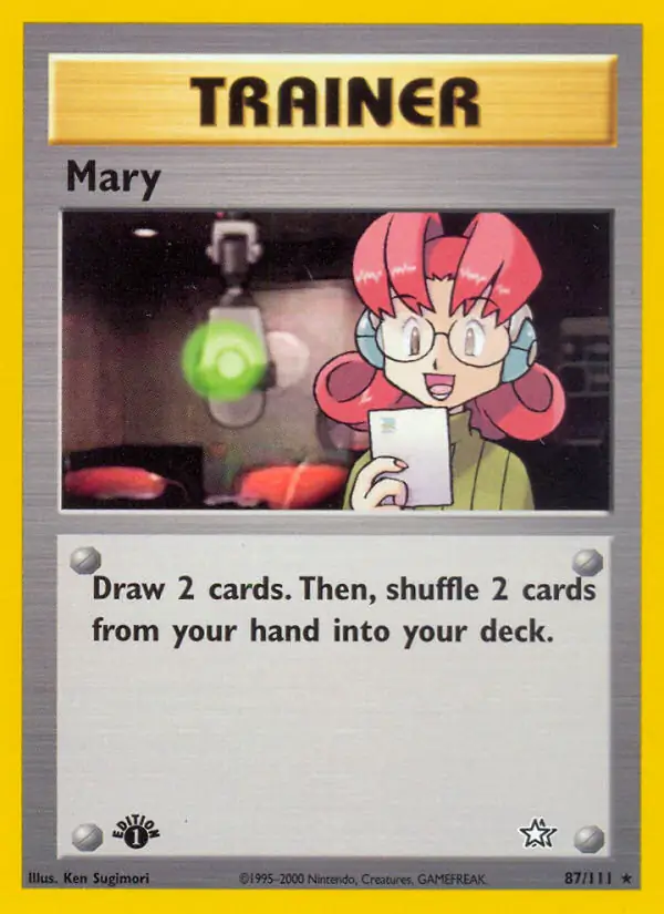 Mary Pokemon card from Neo Genesis 1st Edition