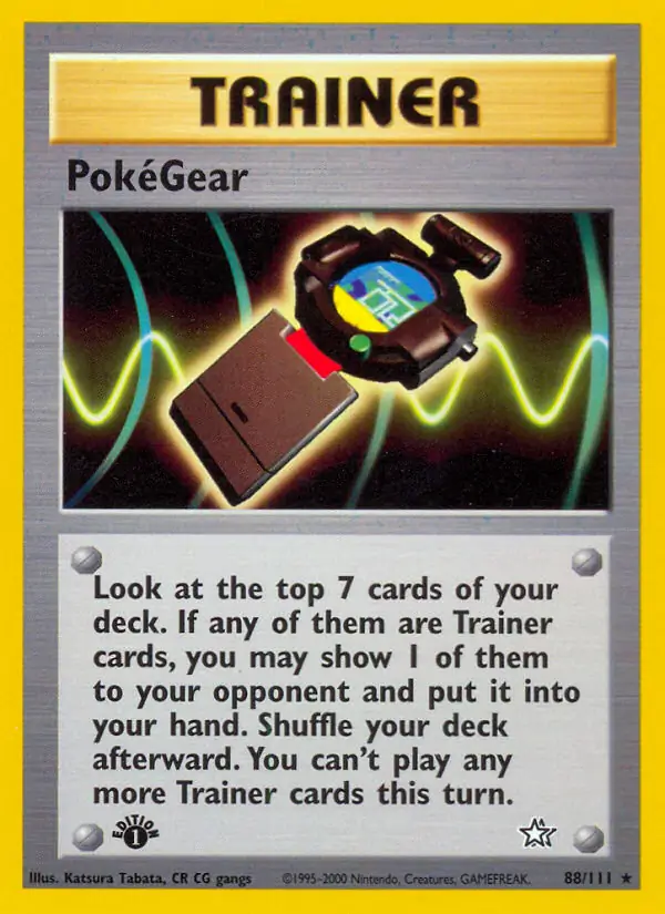 PokeGear Pokemon card from Neo Genesis 1st Edition