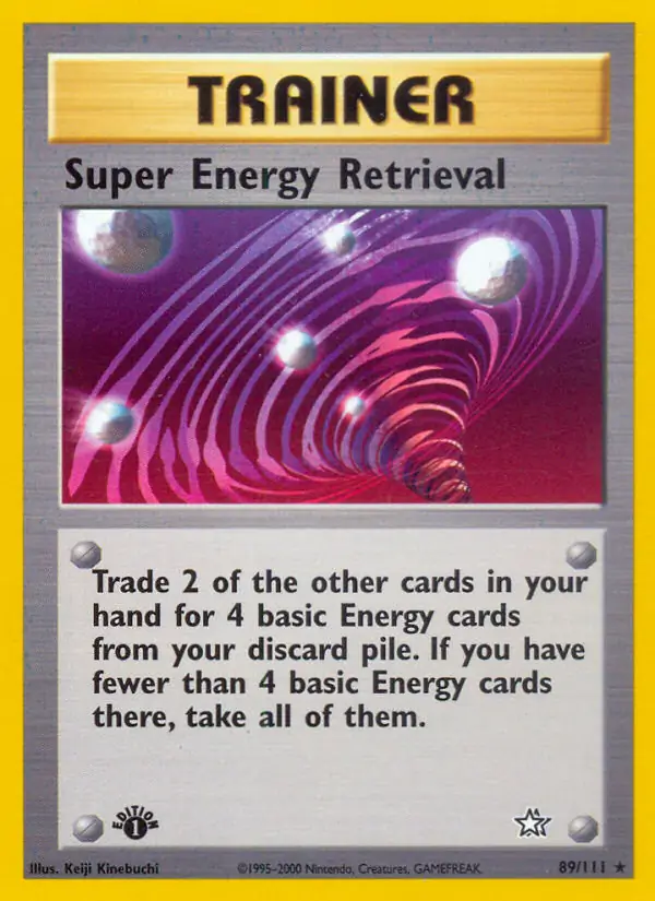 Super Energy Retrieval Pokemon card from Neo Genesis 1st Edition