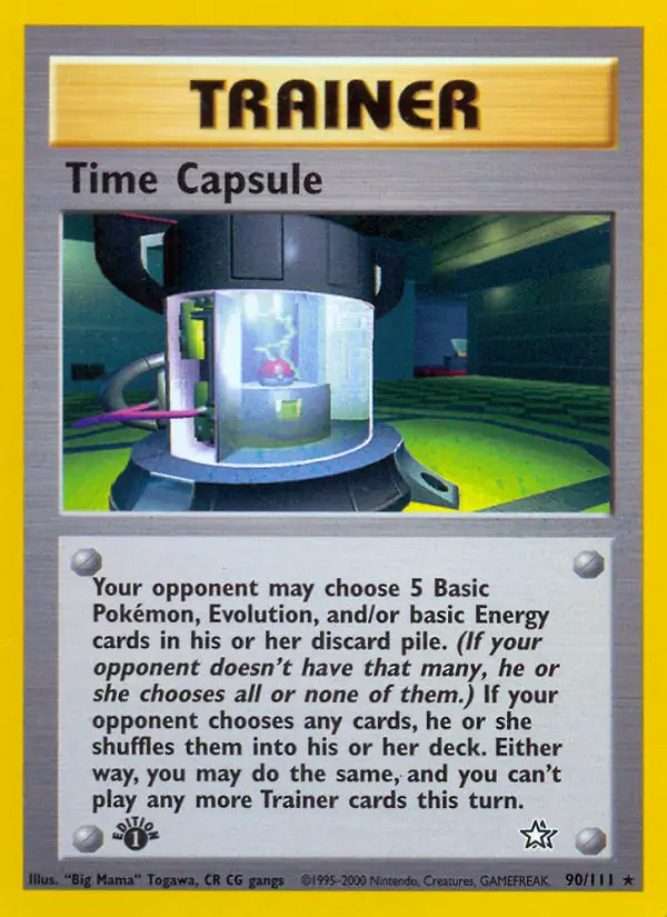Time Capsule Pokemon card from Neo Genesis 1st Edition