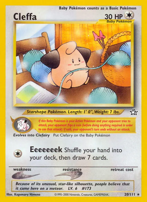 Cleffa Pokemon card from Neo Genesis