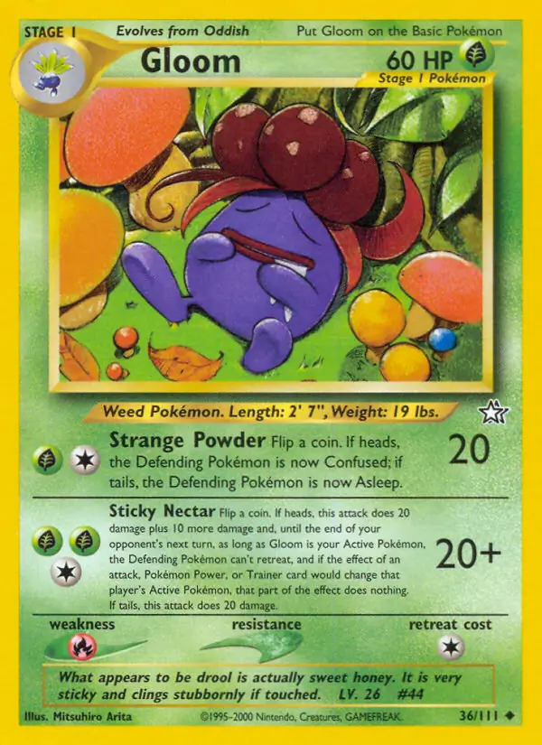 Gloom Pokemon card from Neo Genesis