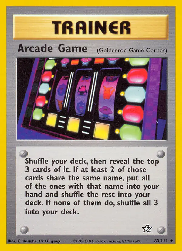 Arcade Game Pokemon card from Neo Genesis