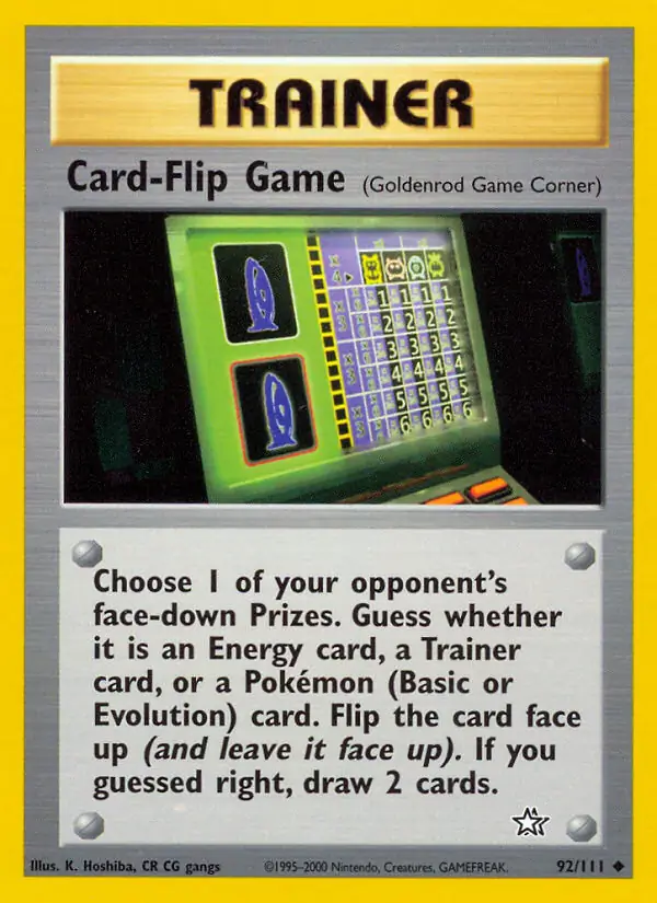 Card-Flip Game Pokemon card from Neo Genesis