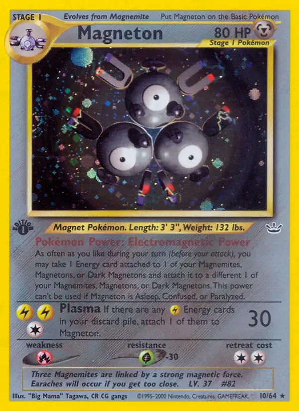 Magneton Holo Pokemon card from Neo Revelation 1st Edition