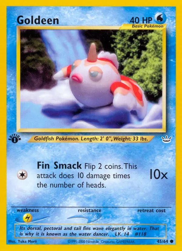 Goldeen Pokemon card from Neo Revelation 1st Edition