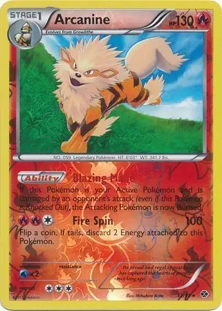 Arcanine Reverse Holo Pokemon card from Next Destinies