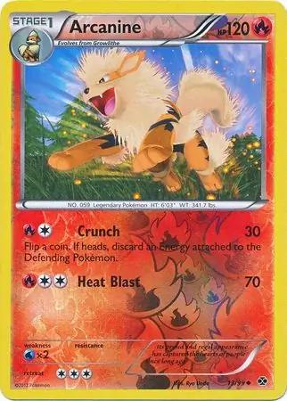 Arcanine Reverse Holo Pokemon card from Next Destinies