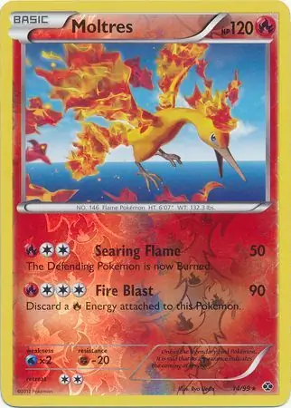 Moltres Reverse Holo Pokemon card from Next Destinies