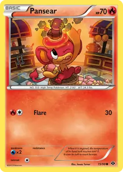 Pansear Pokemon card from Next Destinies
