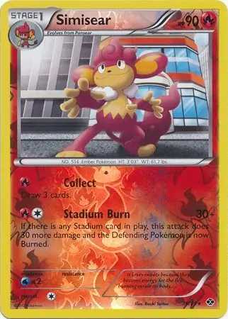 Simisear Reverse Holo Pokemon card from Next Destinies