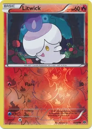 Litwick Reverse Holo Pokemon card from Next Destinies