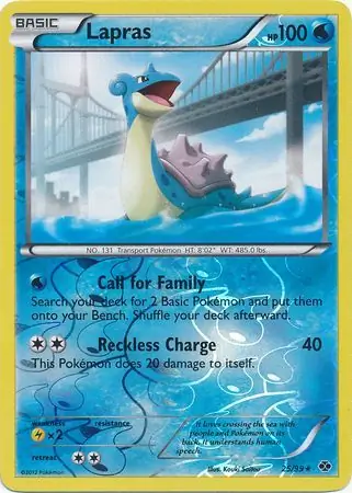 Lapras Reverse Holo Pokemon card from Next Destinies