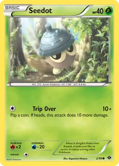 Seedot Pokemon card from Next Destinies