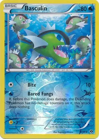 Basculin Reverse Holo Pokemon card from Next Destinies