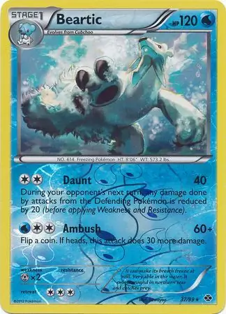 Beartic Reverse Holo Pokemon card from Next Destinies