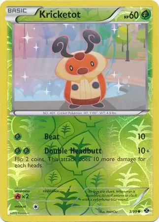 Kricketot Reverse Holo Pokemon card from Next Destinies