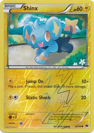 Shinx Reverse Holo Pokemon card from Next Destinies