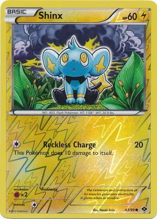 Shinx Reverse Holo Pokemon card from Next Destinies