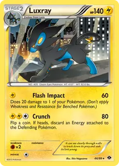 Luxray Holo Pokemon card from Next Destinies