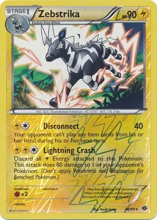 Zebstrika Reverse Holo Pokemon card from Next Destinies