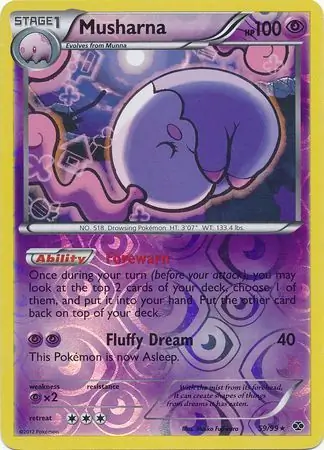 Musharna Reverse Holo Pokemon card from Next Destinies
