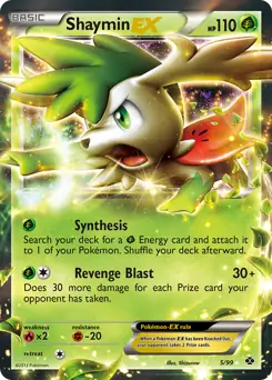 Shaymin EX Pokemon card from Next Destinies