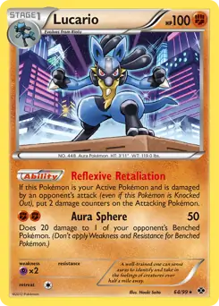 Lucario Holo Pokemon card from Next Destinies