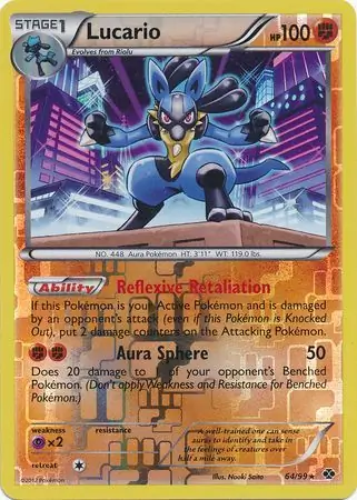 Lucario Reverse Holo Pokemon card from Next Destinies