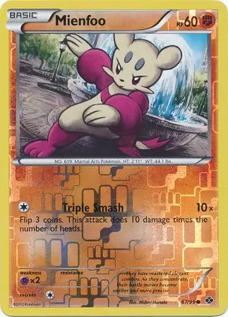 Mienfoo Reverse Holo Pokemon card from Next Destinies