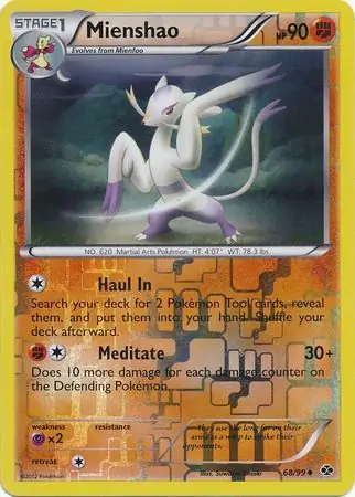 Mienshao Reverse Holo Pokemon card from Next Destinies