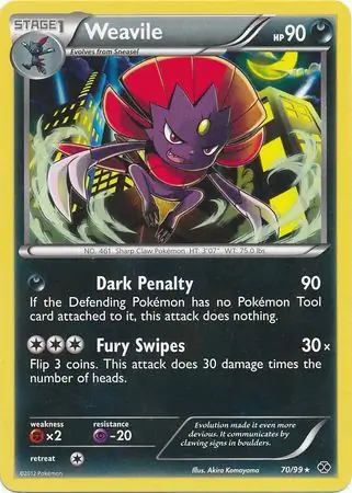 Weavile Reverse Holo Pokemon card from Next Destinies