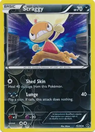 Scraggy Reverse Holo Pokemon card from Next Destinies