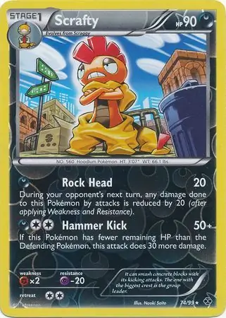 Scrafty Reverse Holo Pokemon card from Next Destinies