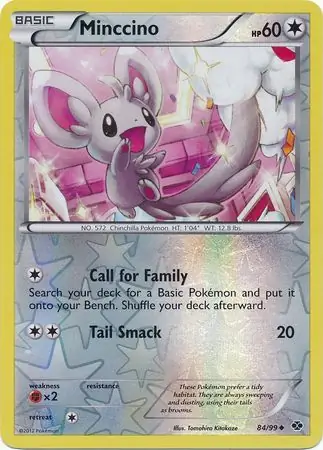 Minccino Reverse Holo Pokemon card from Next Destinies